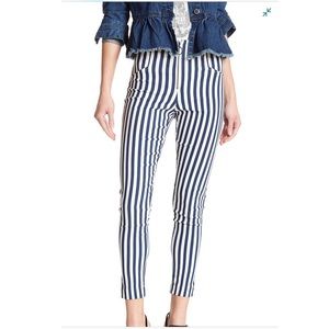 High waisted striped 70s pants